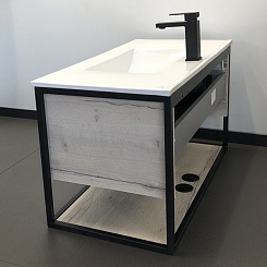 Comforty Мебель для ванной Бонн 90 (Quadro) подвесная дуб дымчатый – фотография-7